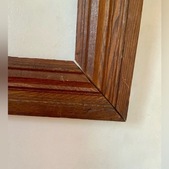 Home Antique Vintage wall mounted‎ metal wire Wood Frame no glass walnut tone - Picture 4 of 16